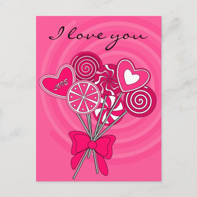 Pink lollipop postcard (Front)