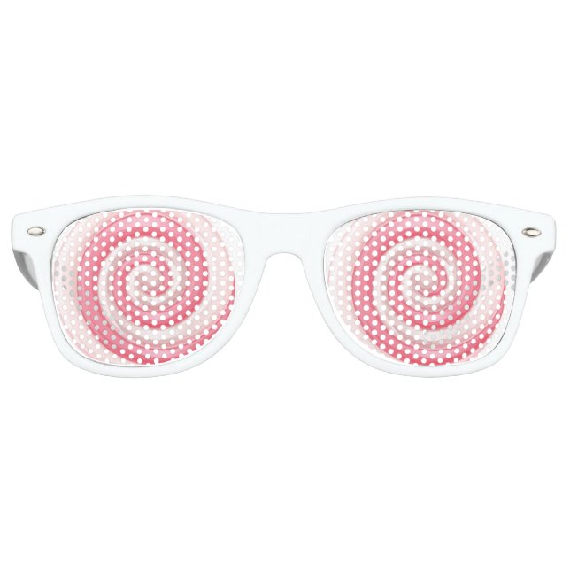 Pink Lollipop Spiral Whirlwind Retro Sunglasses (Front)