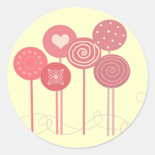Pink Lollipops Classic Round Sticker
