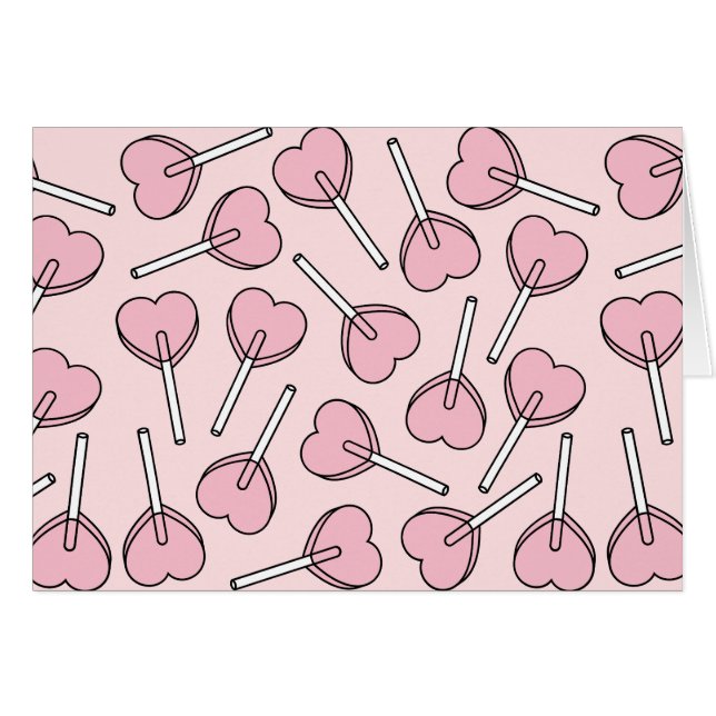 Pink Lollipops, Heart Lollipops, Lollipop Pattern (Front Horizontal)