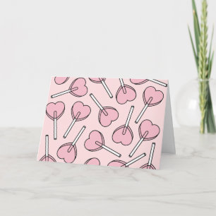 Pink Lollipops, Heart Lollipops, Lollipop Pattern Card