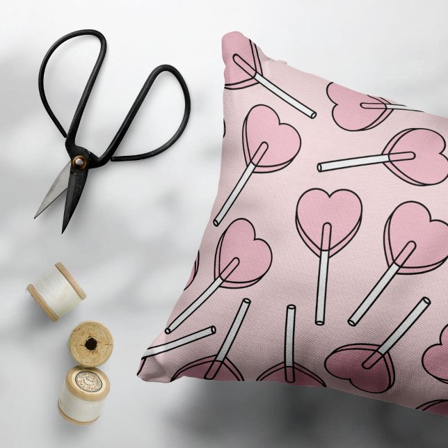 Pink Lollipops, Heart Lollipops, Lollipop Pattern Pillowcase (Creator Uploaded)
