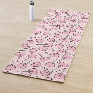Pink Lollipops, Heart Lollipops, Lollipop Pattern Yoga Mat