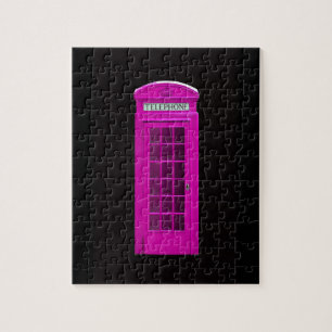 Pink London telephone box Jigsaw Puzzle