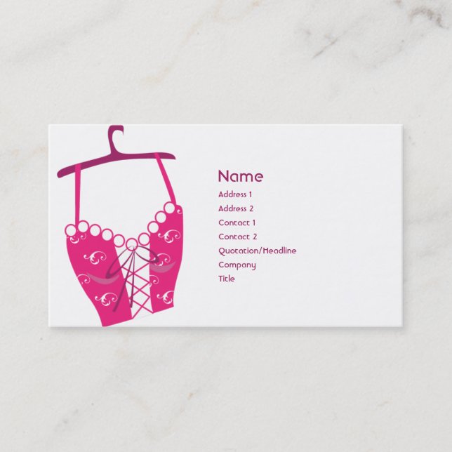 Pink Longlinebra - Business Business Card (Front)
