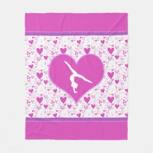 Pink Lots o' Hearts Gymnast Fleece Blanket