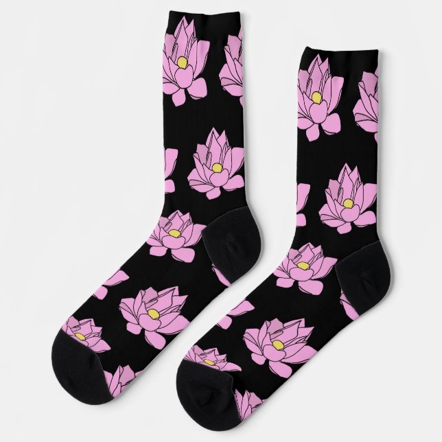 Pink Lotus Art Socks (Left)