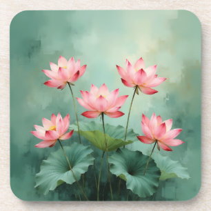 Pink Lotus Artwork Coaster