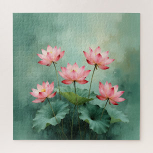 Pink Lotus Artwork  Jigsaw Puzzle