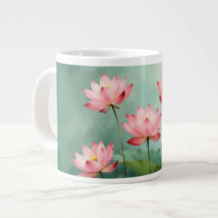Pink Lotus Artwork  Large Coffee Mug