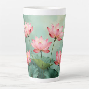Pink Lotus Artwork  Latte Mug