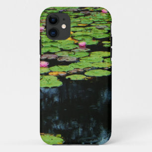 pink lotus black iPhone 11 case