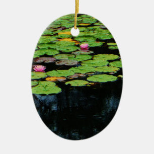 pink lotus black ceramic tree decoration
