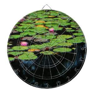 pink lotus black dartboard