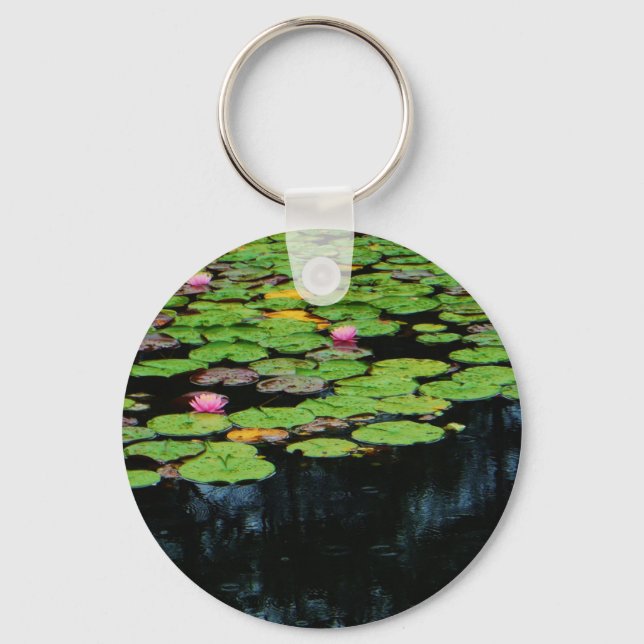 pink lotus black key ring (Front)