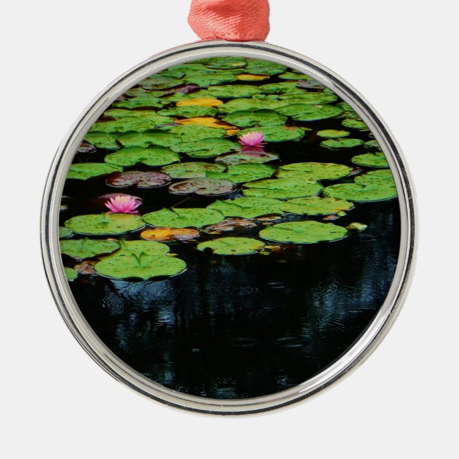 pink lotus black metal tree decoration (Front)