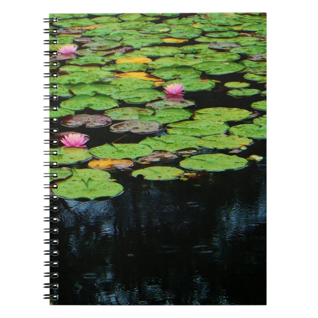 pink lotus black notebook (Front)