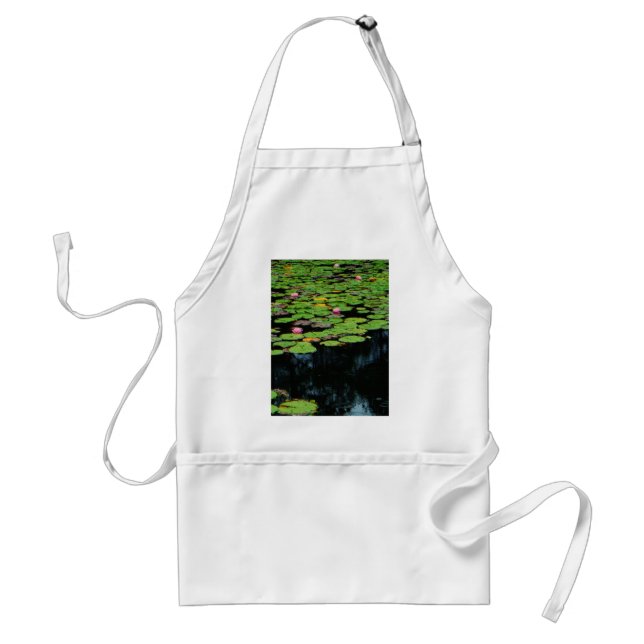 pink lotus black standard apron (Front)