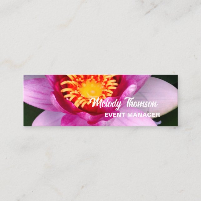 Pink Lotus Bloom , Mini Business Card (Front)