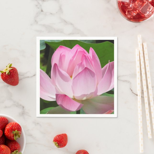 Pink Lotus Bloom Napkin (Insitu)