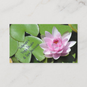 Pink Lotus Blossom and Green LilyPads,Customisable Business Card