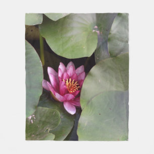 Pink Lotus Blossom Fleece Blanket