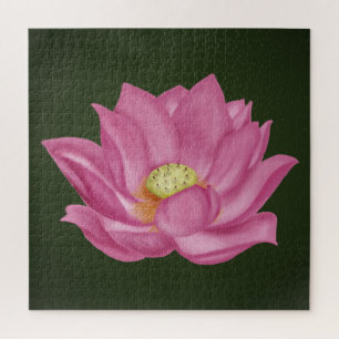 Pink Lotus Blossom Illustration Jigsaw Puzzle