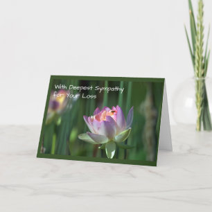 Pink Lotus Blossom Sympathy Card