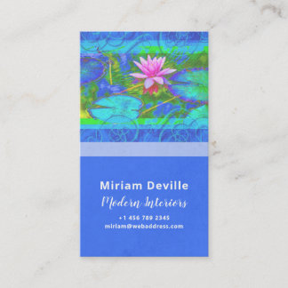 Pink Lotus Blue Namaste Yoga Studio or Designer Business Card