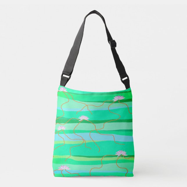 Pink Lotus Crossbody Bag (Front)