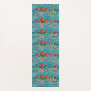 Pink Lotus Drawing, naive Art  Yoga Mat