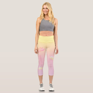 Pink lotus energy capri leggings