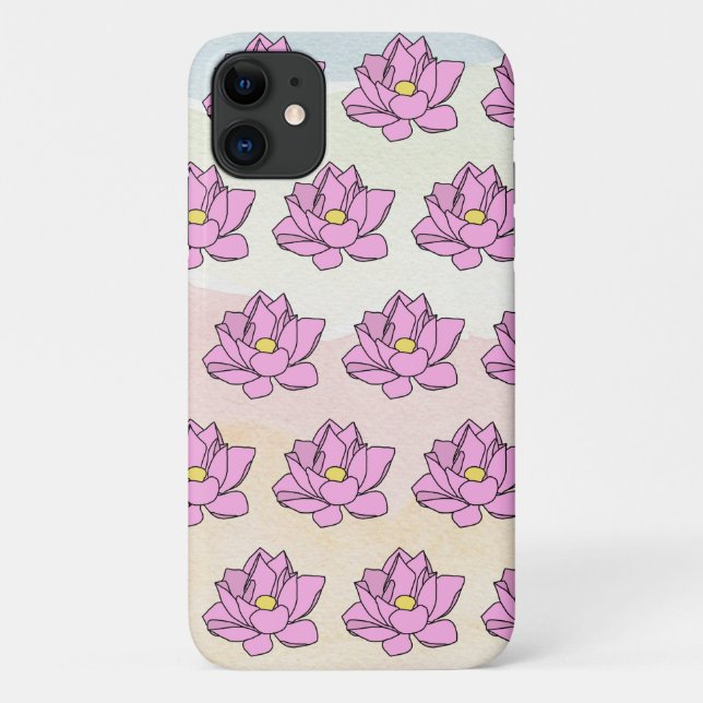 Pink Lotus Flower Art Case-Mate iPhone Case (Back)