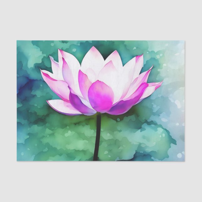 Pink lotus flower art tissue paper (Front)