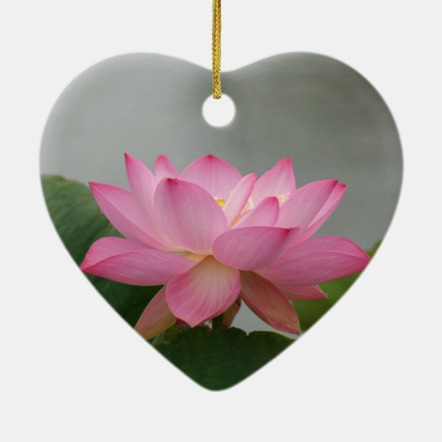 Pink Lotus flower Ceramic Tree Decoration (Back)