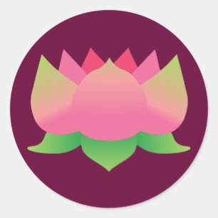 Pink Lotus Flower Classic Round Sticker