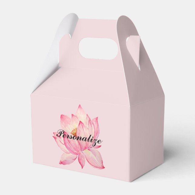 Pink Lotus Flower Favour Box (Front Side)
