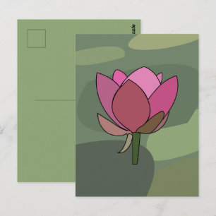 Pink Lotus Flower Floral Postcard