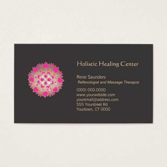 Pink Lotus Flower Holistic Natural Healing Arts Business Card