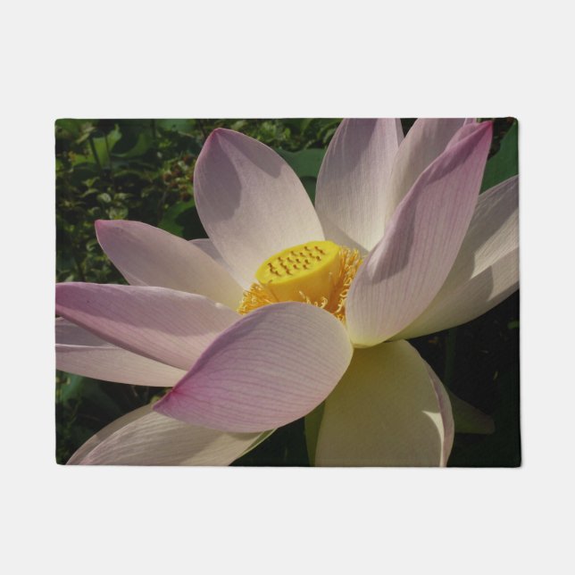 Pink Lotus Flower III Summer Floral Doormat (Front)