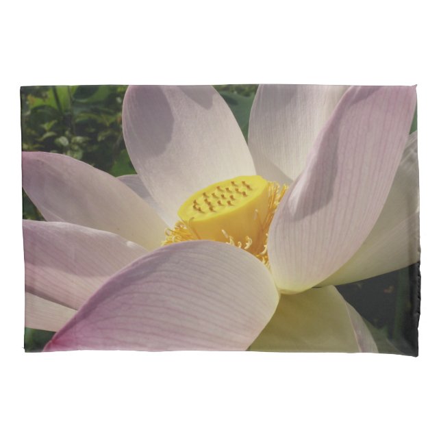 Pink Lotus Flower III Summer Floral Pillowcase (Front)