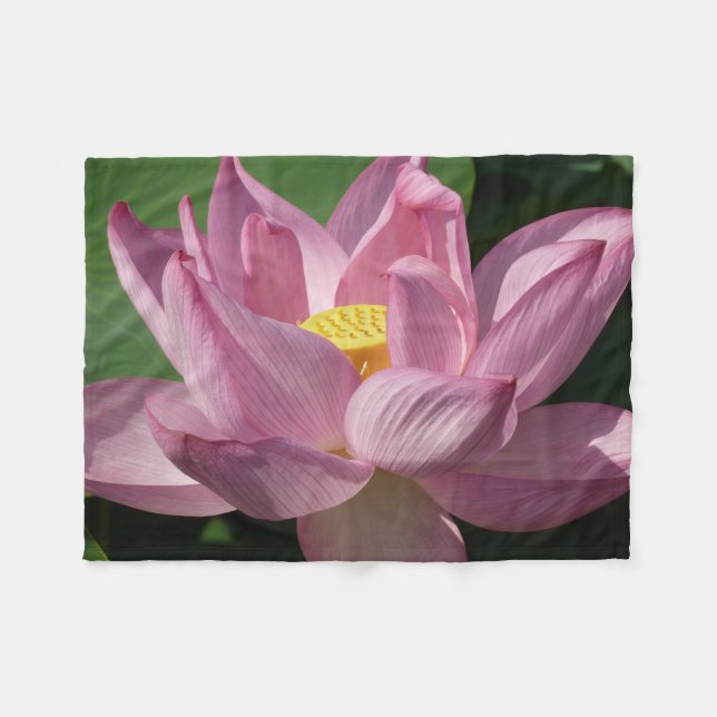 Pink Lotus Flower IV Fleece Blanket (Front (Horizontal))