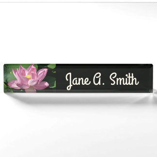 Pink Lotus Flower IV Nameplate
