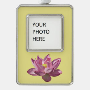 Pink Lotus Flower IV Silver Plated Framed Ornament