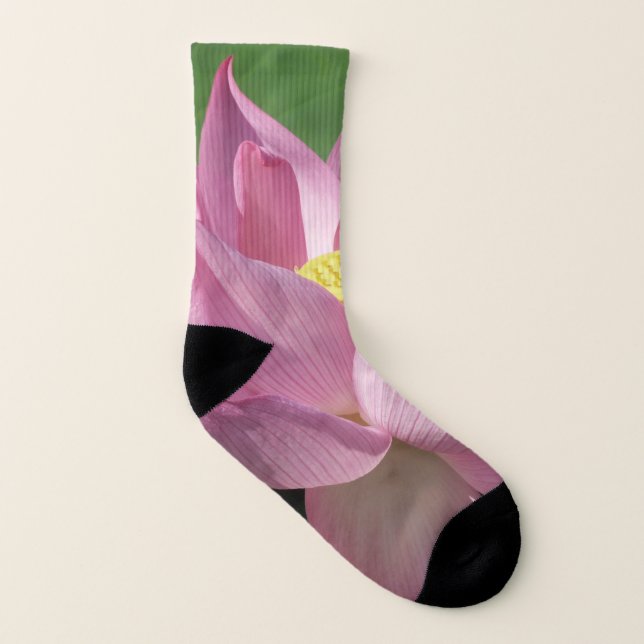 Pink Lotus Flower IV Socks (Left Inside)