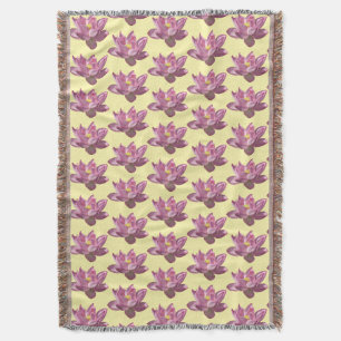 Pink Lotus Flower IV Throw Blanket