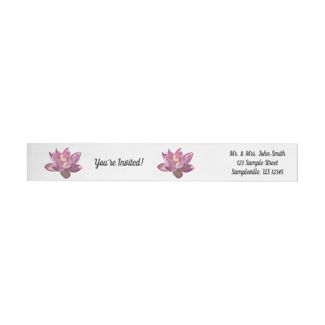 Pink Lotus Flower IV Wrap Around Label (Individual)