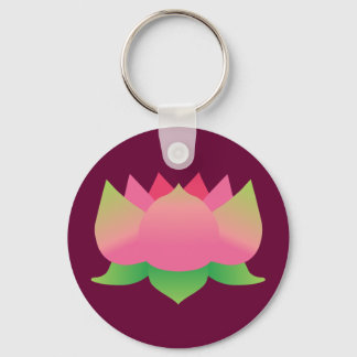 Pink Lotus Flower Key Ring