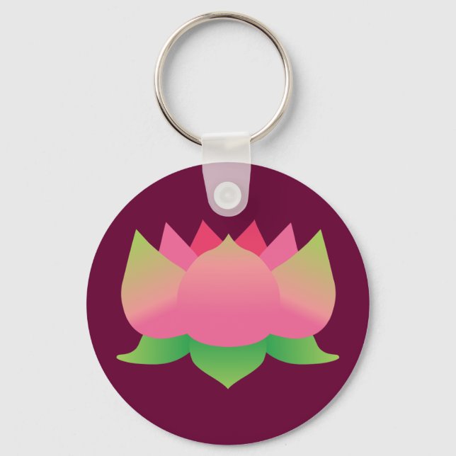 Pink Lotus Flower Key Ring (Front)