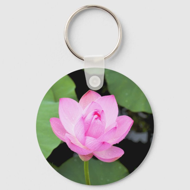 Pink lotus flower key ring (Front)